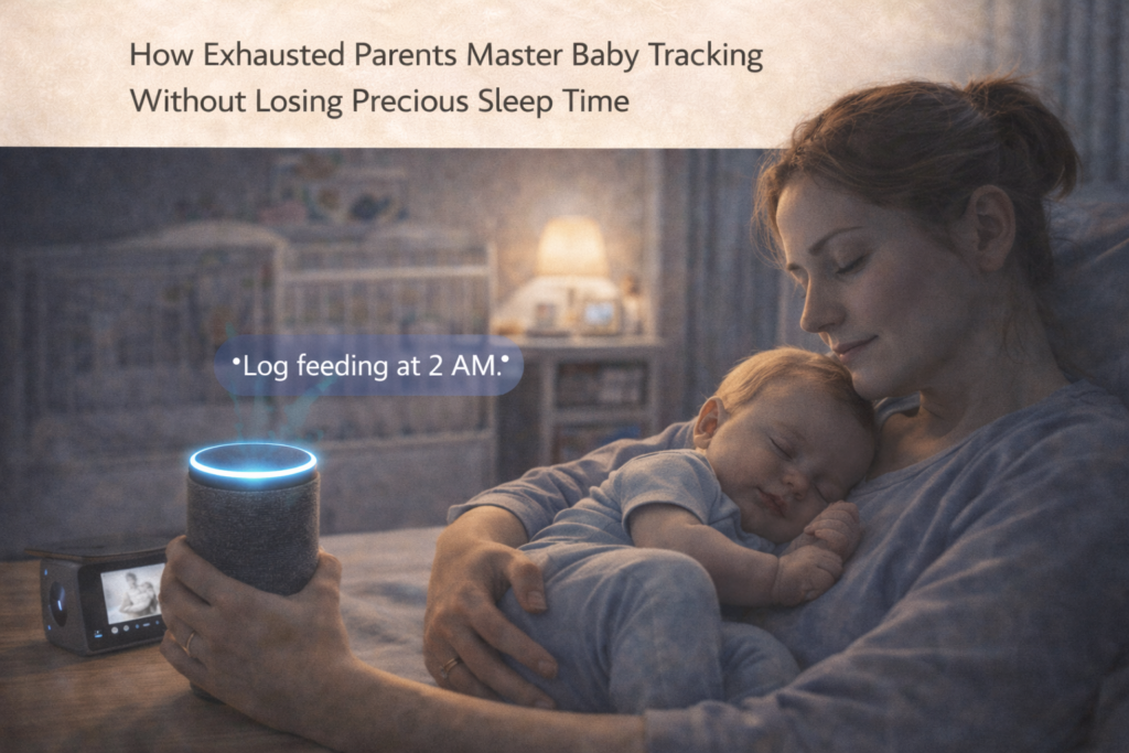 Parent using voice tracking with sleeping baby